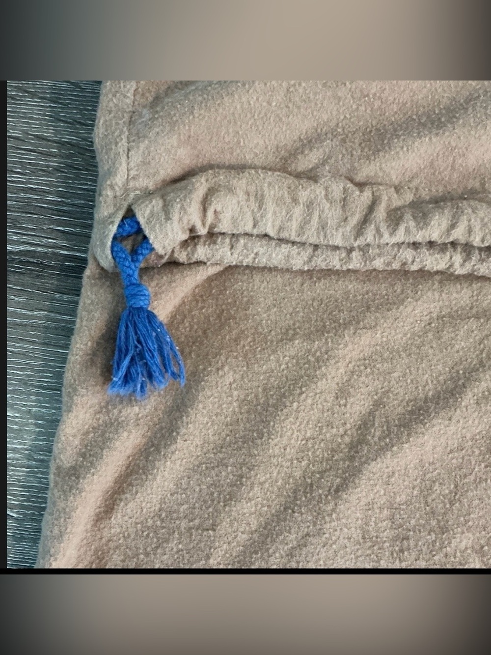 Louis Vuitton Tan Dust Bag with Blue Drawstrings - Picture 3 of 4